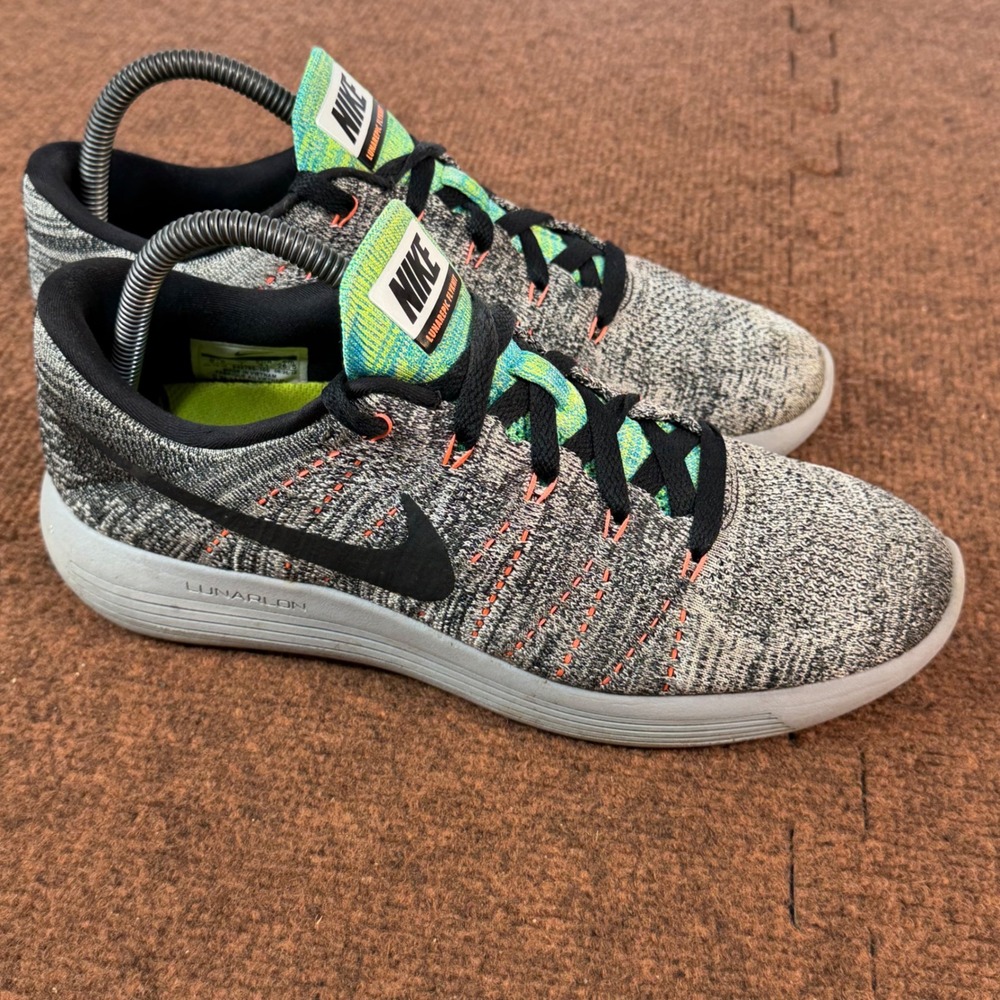 Nike LunarEpic Flyknit Low Womens Running Shoes Grey Black 843765-100 Size 9.5